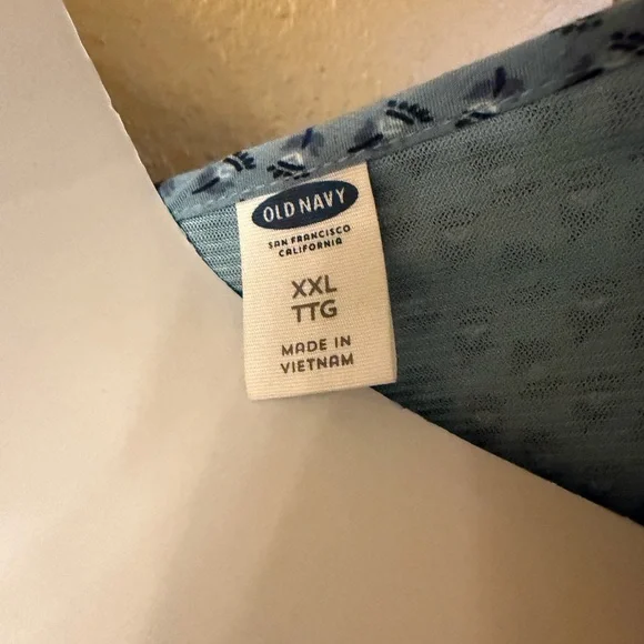Old Navy Blue Floral Blouse Tunigan/Dress Boho Cottagecore - Picture 4 of 8